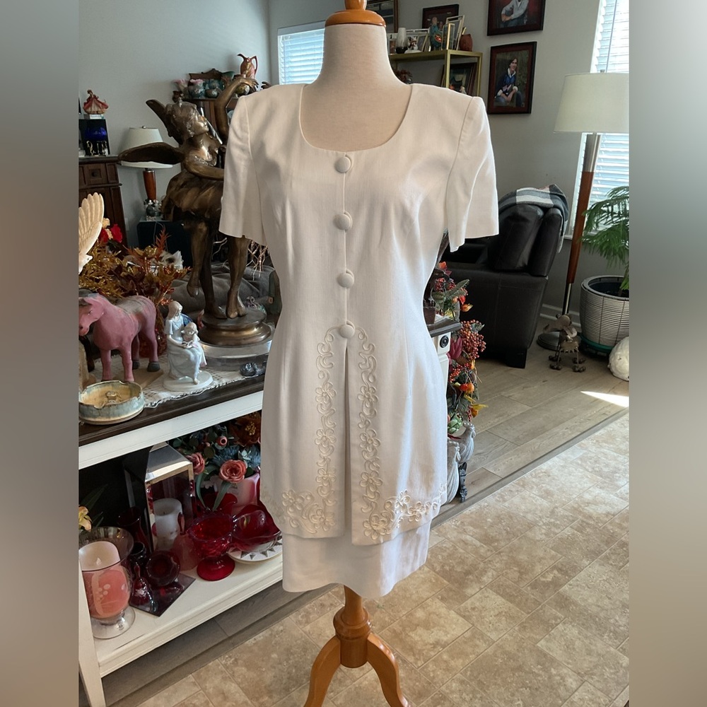 Donna Ricco White Career Dress 8